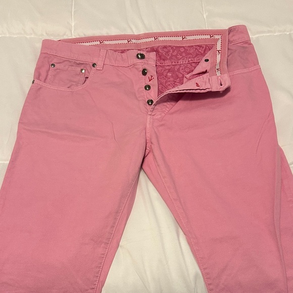 Isaia Pink Straight Leg Jeans US 38 x 33